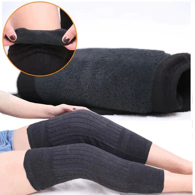 ( Pair ) Unisex Women Men’s Cashmere Wool Knee Brace Pads | Winter Warm Thermal Knee Warmers Velvet Knee Protector (random color)