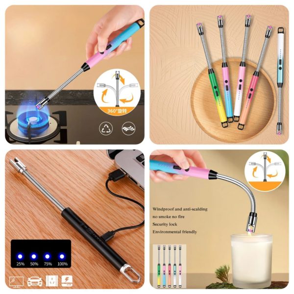 Multipurpose Portable Rechargeable Electric Lighter for Everyday Home and Kitchen Outdoor Use